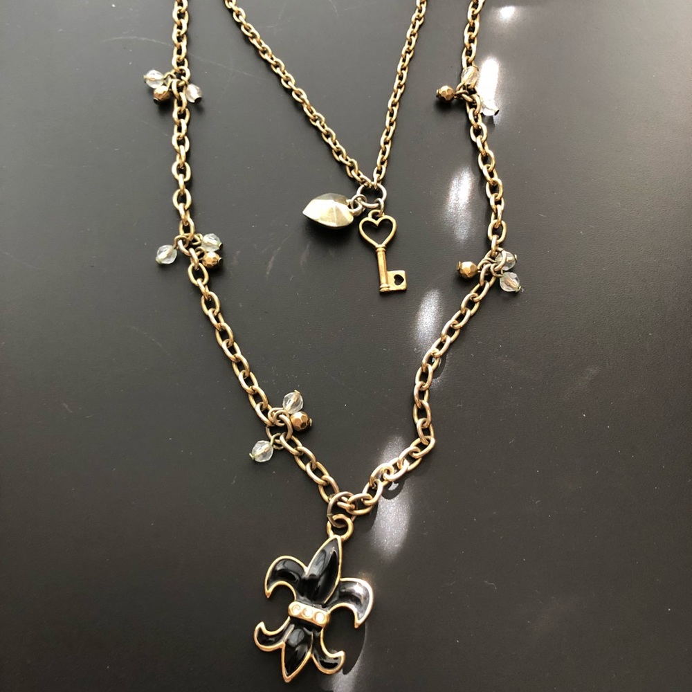 GUESS • Gold and black layered necklace